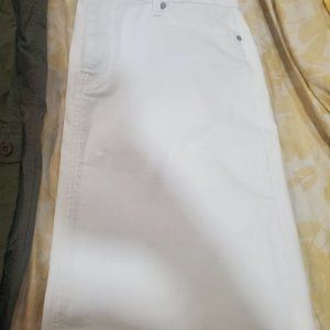 Summer white denim skirt